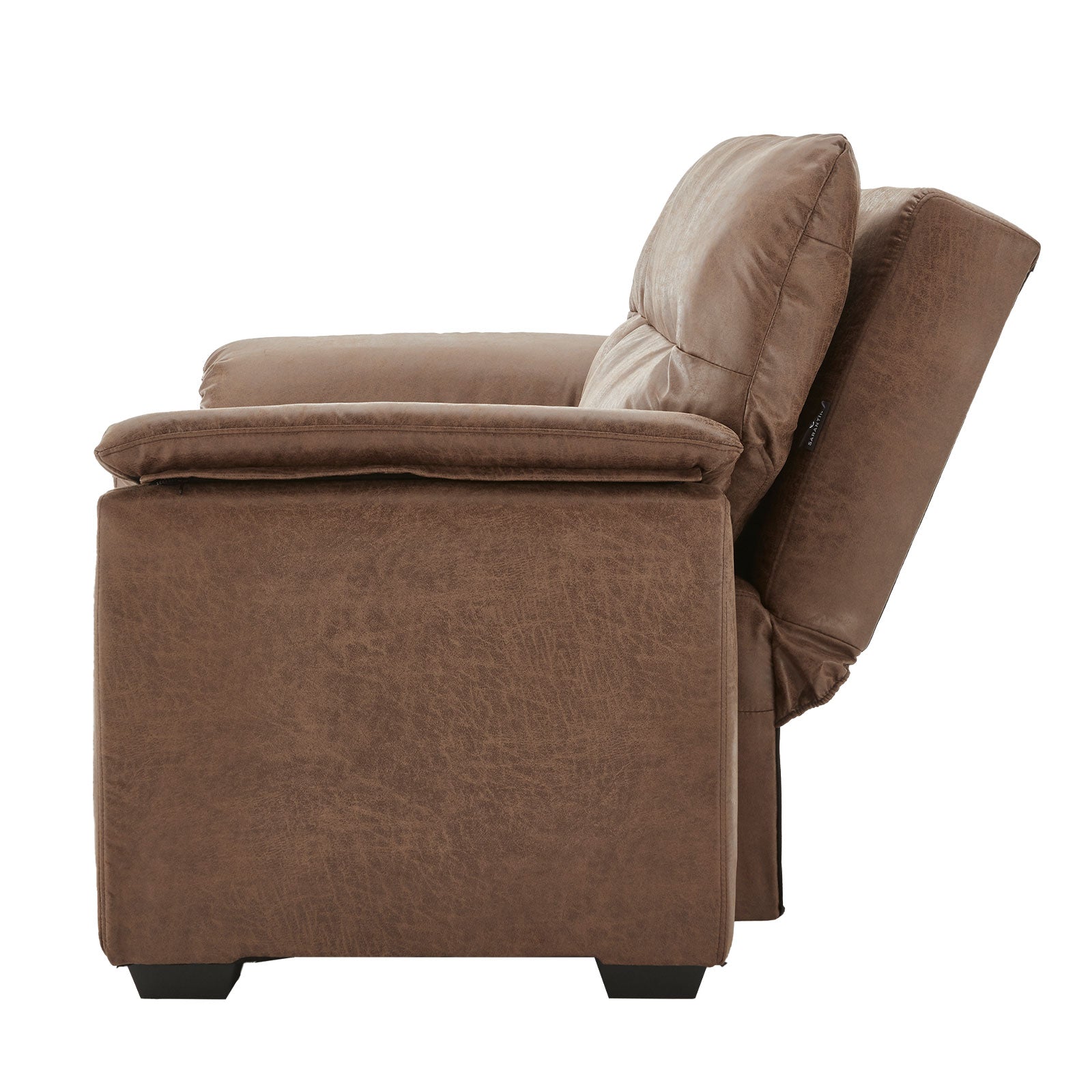 Sarantino Distressed Fabric Sofa Bed Couch Lounge - Brown-Furniture > Sofas-PEROZ Accessories