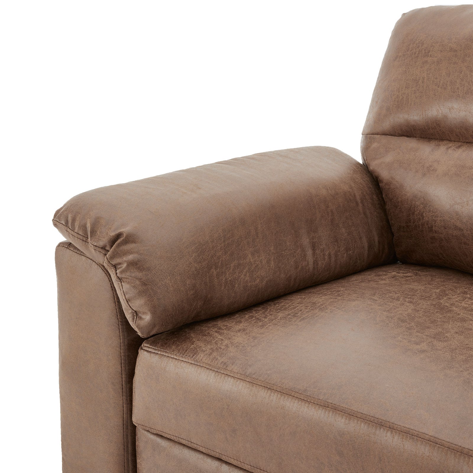 Sarantino Distressed Fabric Sofa Bed Couch Lounge - Brown-Furniture > Sofas-PEROZ Accessories