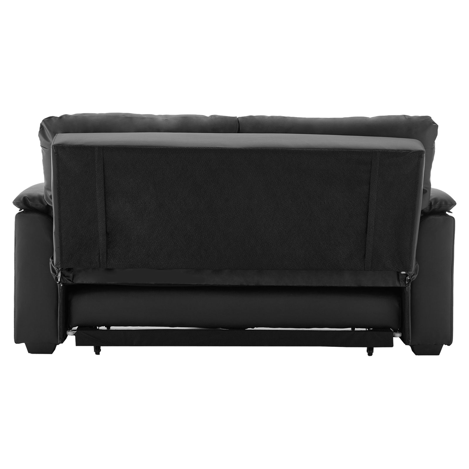 Sarantino Faux Leather Sofa Bed Couch Lounge - Black-Furniture > Sofas-PEROZ Accessories