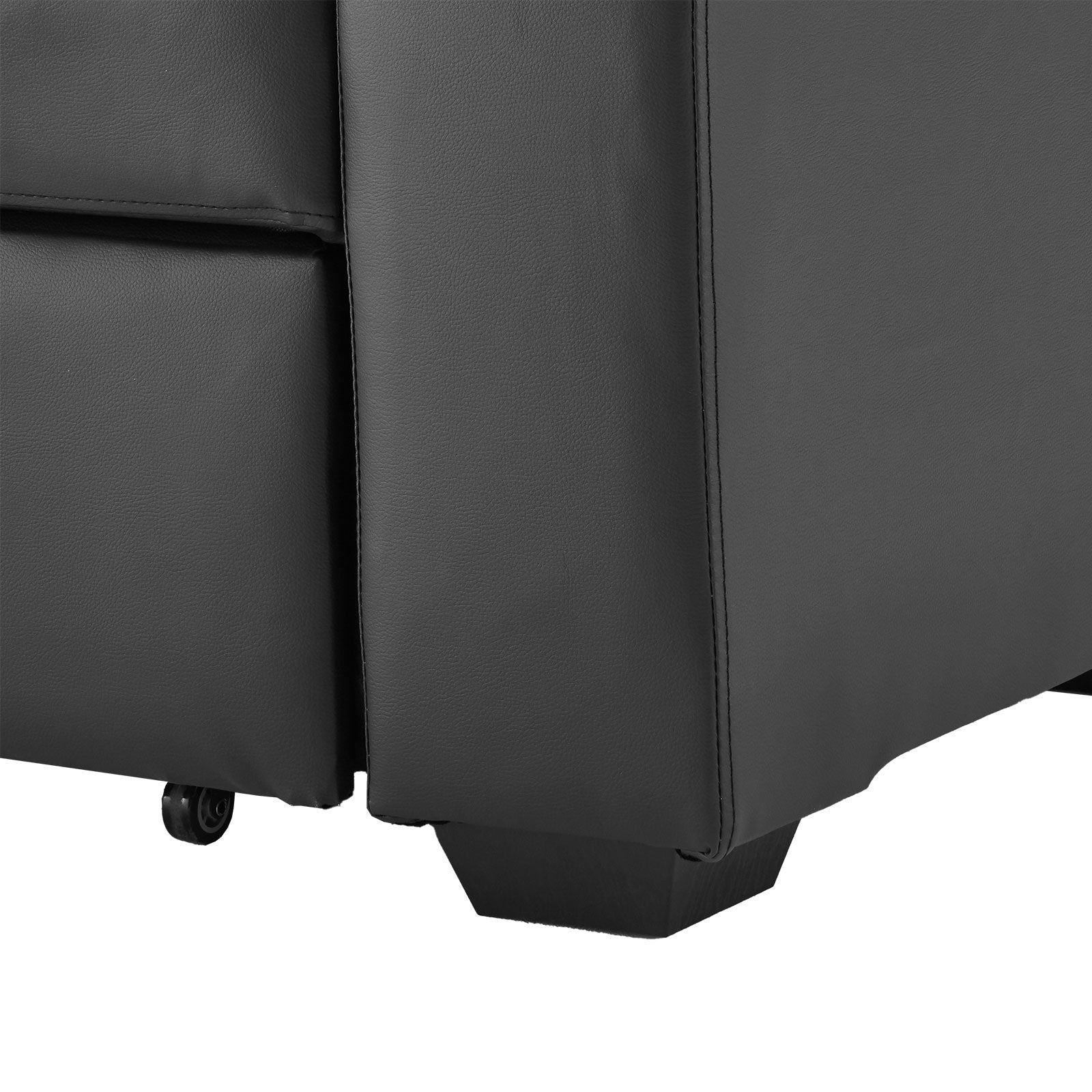 Sarantino Faux Leather Sofa Bed Couch Lounge - Black-Furniture > Sofas-PEROZ Accessories