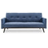 Sarantino Tufted Faux Linen 3-Seater Sofa Bed with Armrests - Blue-Furniture > Sofas-PEROZ Accessories