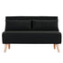 Sarantino 2-Seater Adjustable Sofa Bed Lounge Faux Velvet - Black-Furniture > Sofas-PEROZ Accessories