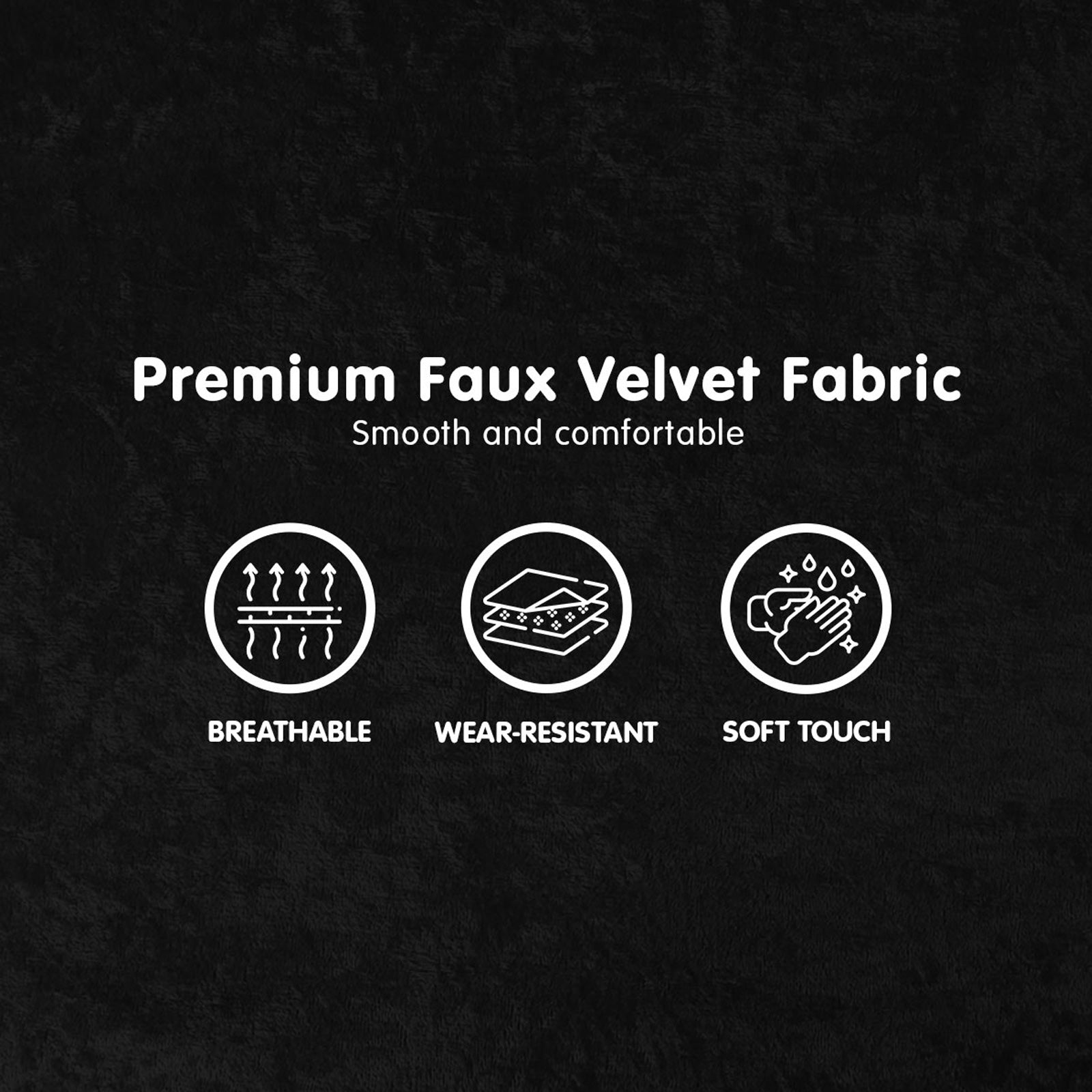 Sarantino 2-Seater Adjustable Sofa Bed Lounge Faux Velvet - Black-Furniture > Sofas-PEROZ Accessories