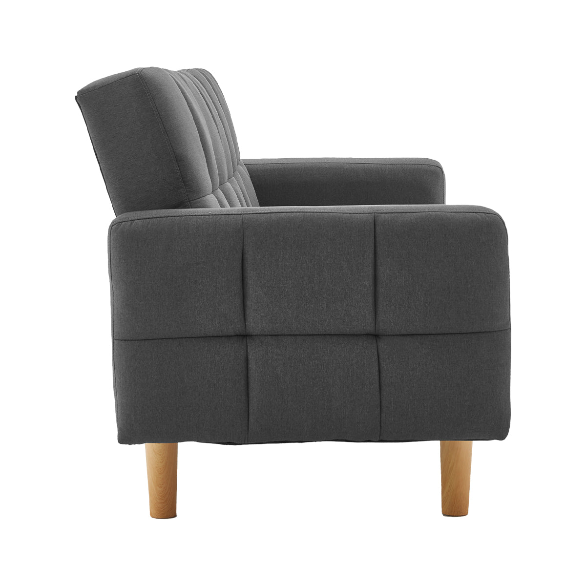 Sarantino 3-Seater Fabric Sofa Bed Futon - Dark Grey-Furniture > Sofas-PEROZ Accessories