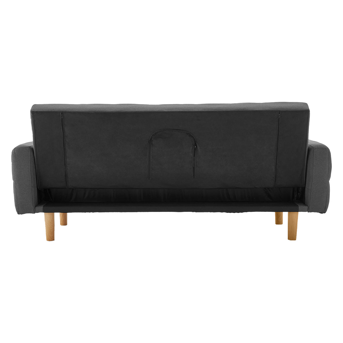 Sarantino 3-Seater Fabric Sofa Bed Futon - Dark Grey-Furniture > Sofas-PEROZ Accessories