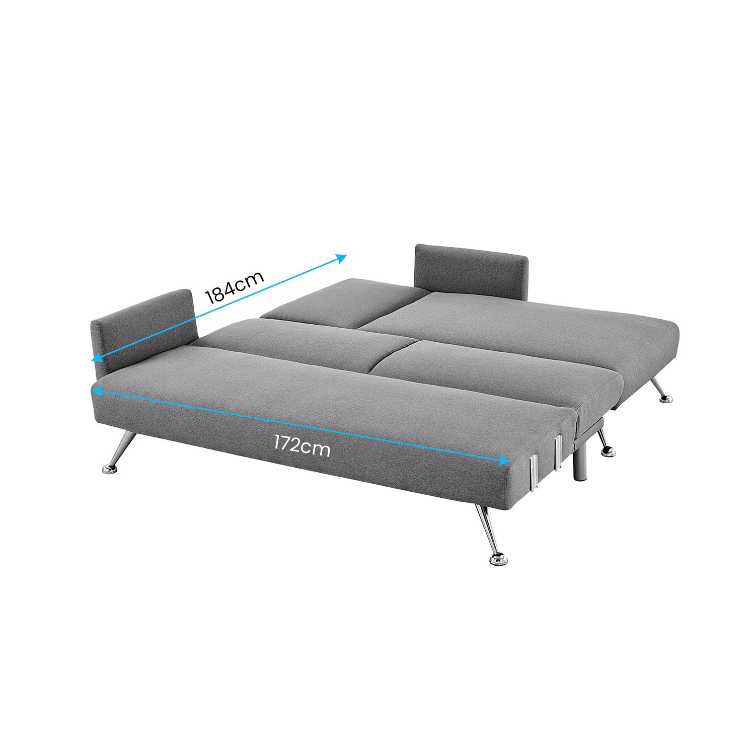 Sarantino Mia 3-Seater Corner Sofa Bed Chaise and Pillows Dark Grey-Furniture > Sofas-PEROZ Accessories