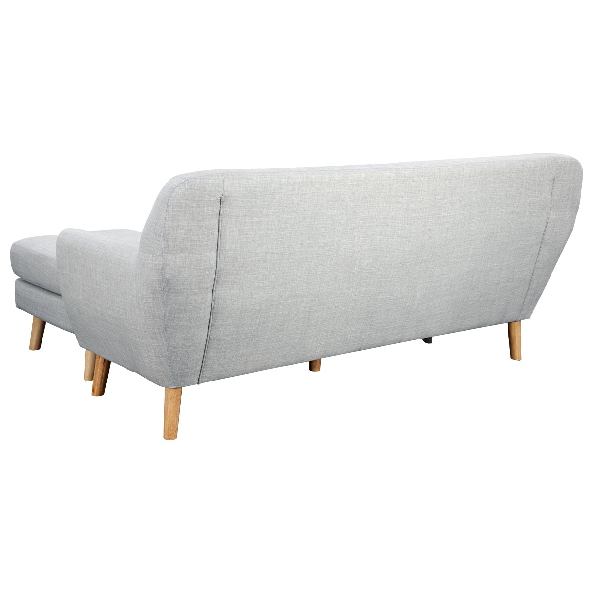 Sarantino Linen Corner Wooden Sofa Lounge L-shaped with Left Chaise Light Grey-Furniture > Sofas-PEROZ Accessories