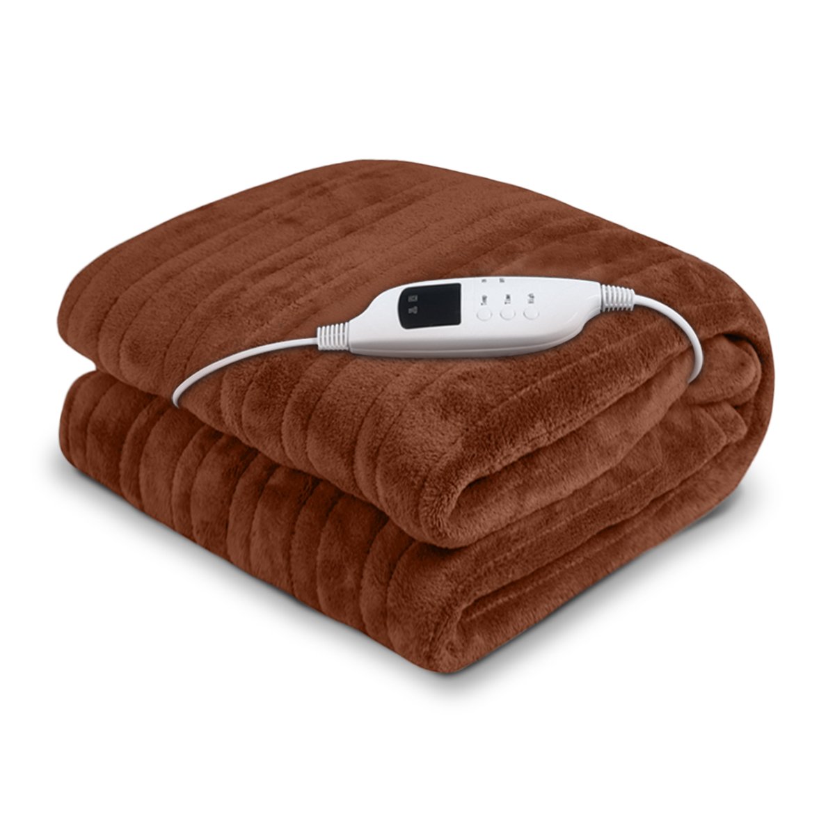 Laura Hill Heated Electric Blanket Throw Rug Coral Warm Fleece Brown-Home & Garden > Bedding-PEROZ Accessories