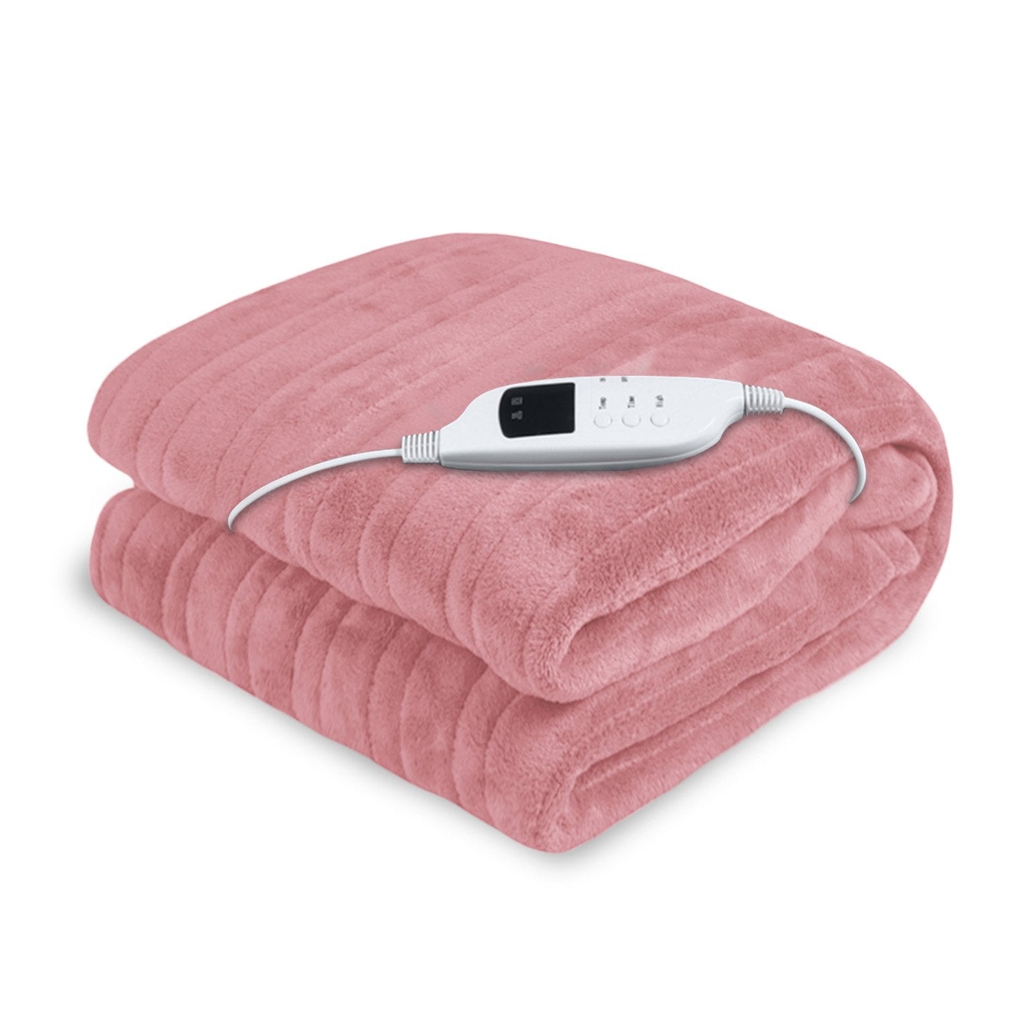 Laura Hill Heated Electric Blanket Throw Rug Coral Warm Fleece Pink-Home & Garden > Bedding-PEROZ Accessories