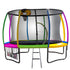 Kahuna 12ft Outdoor Trampoline Kids Children With Safety Enclosure Pad Mat Ladder Basketball Hoop Set - Rainbow-Sports & Fitness > Trampolines-PEROZ Accessories