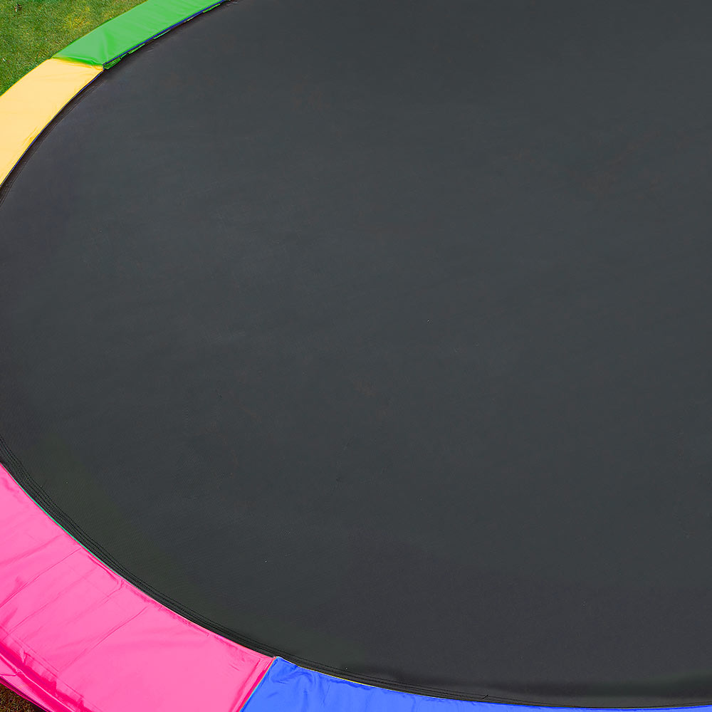 Kahuna 12ft Outdoor Trampoline Kids Children With Safety Enclosure Pad Mat Ladder Basketball Hoop Set - Rainbow-Sports & Fitness > Trampolines-PEROZ Accessories