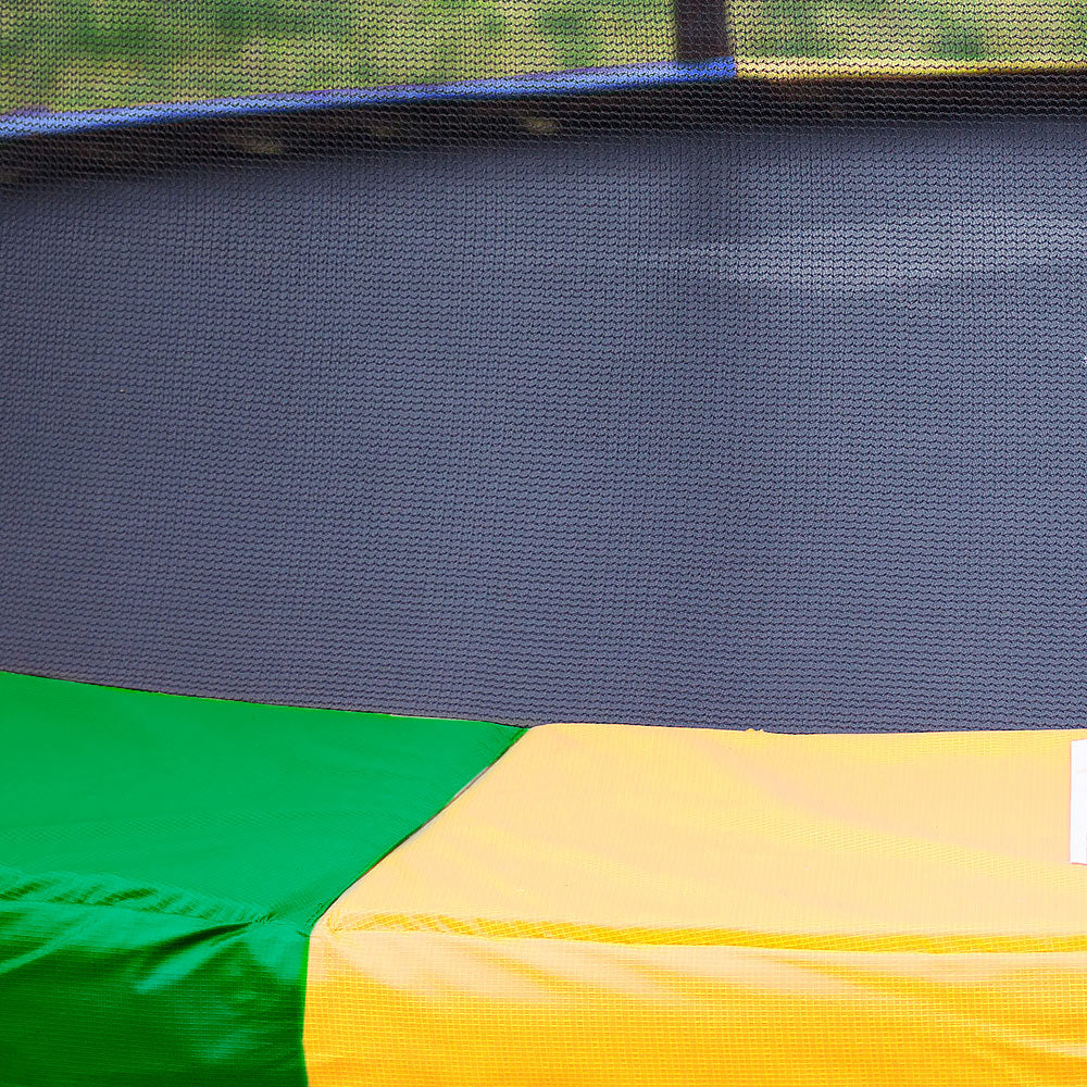 Kahuna 12ft Outdoor Trampoline Kids Children With Safety Enclosure Pad Mat Ladder Basketball Hoop Set - Rainbow-Sports & Fitness > Trampolines-PEROZ Accessories