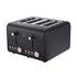 Pronti 4 Slice Toaster Rose Trim Collection - Black-Appliances > Kitchen Appliances-PEROZ Accessories