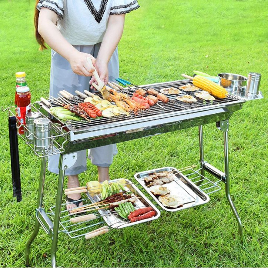 BBQ Grill Barbecue Set Charcoal Kabob Stove Portable Foldable Camping Picnic-Home & Garden > BBQ-PEROZ Accessories