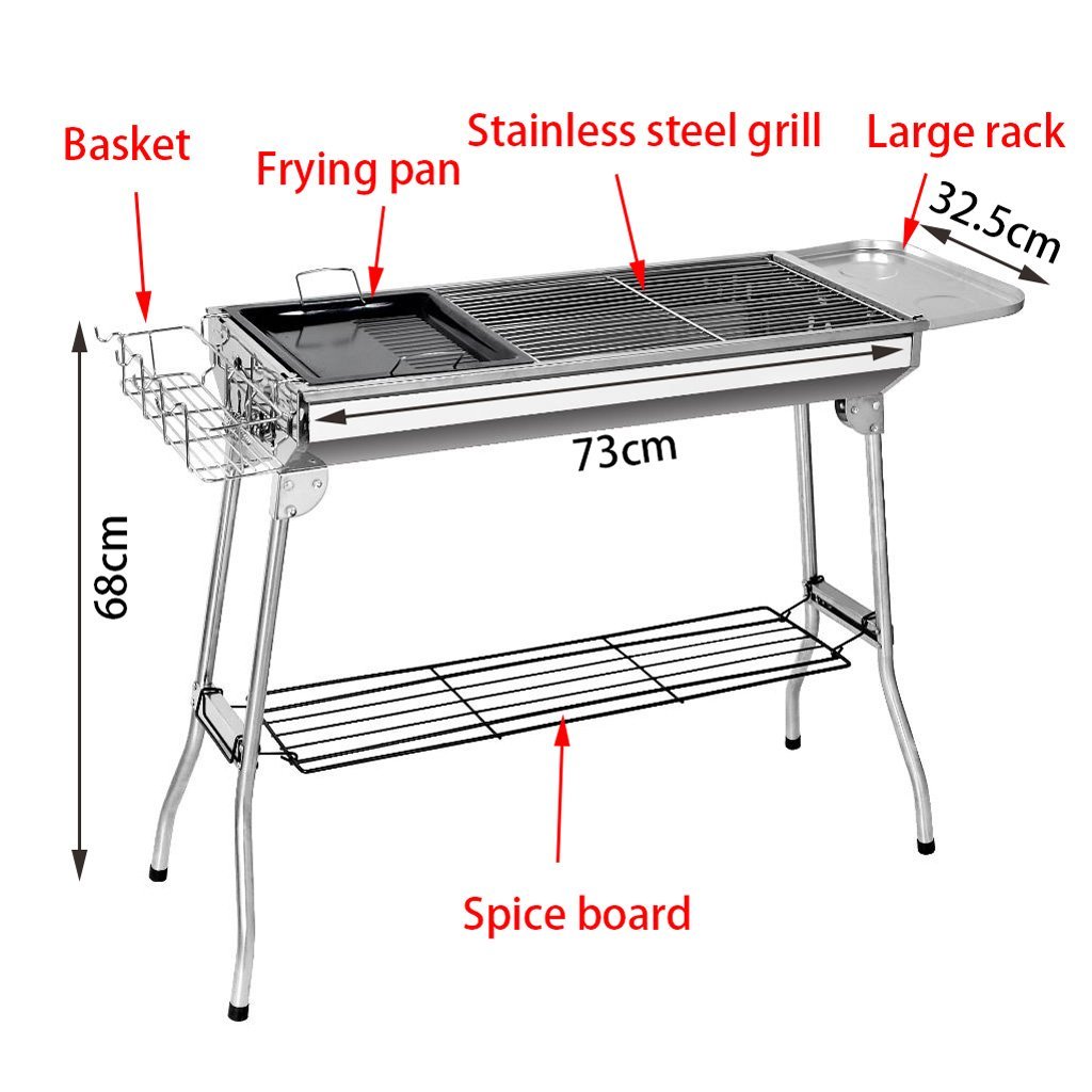 BBQ Grill Barbecue Set Charcoal Kabob Stove Portable Foldable Camping Picnic-Home & Garden > BBQ-PEROZ Accessories