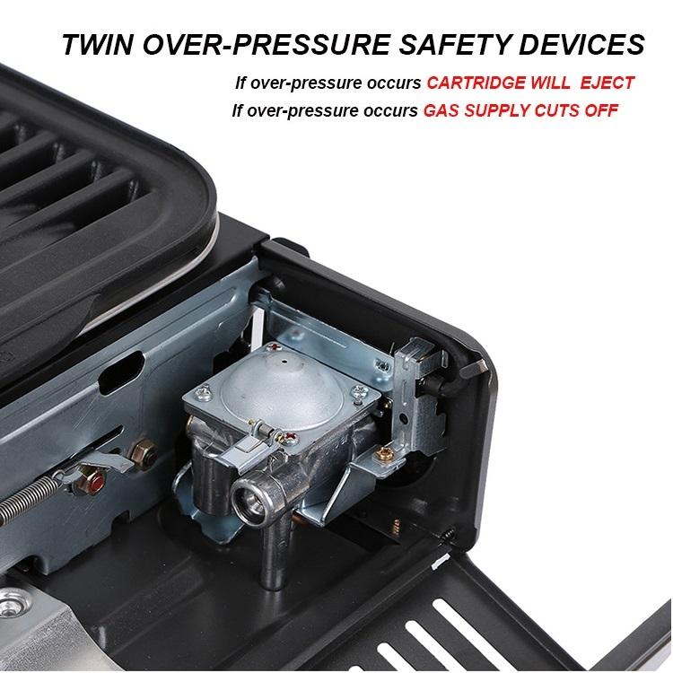 Portable Gas BBQ Stove with PRO Grill Plate Outdoor Barbecue Cooking Burner Kit Butane Camping-Home & Garden > BBQ-PEROZ Accessories