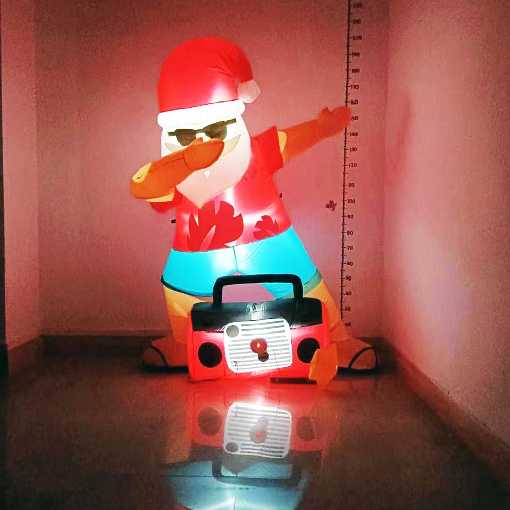 PREORDER Radiant Christmas Lights Radio Xmas Inflatable Santa Beach Post 1.8m Height with Music-Occasions > Christmas-PEROZ Accessories