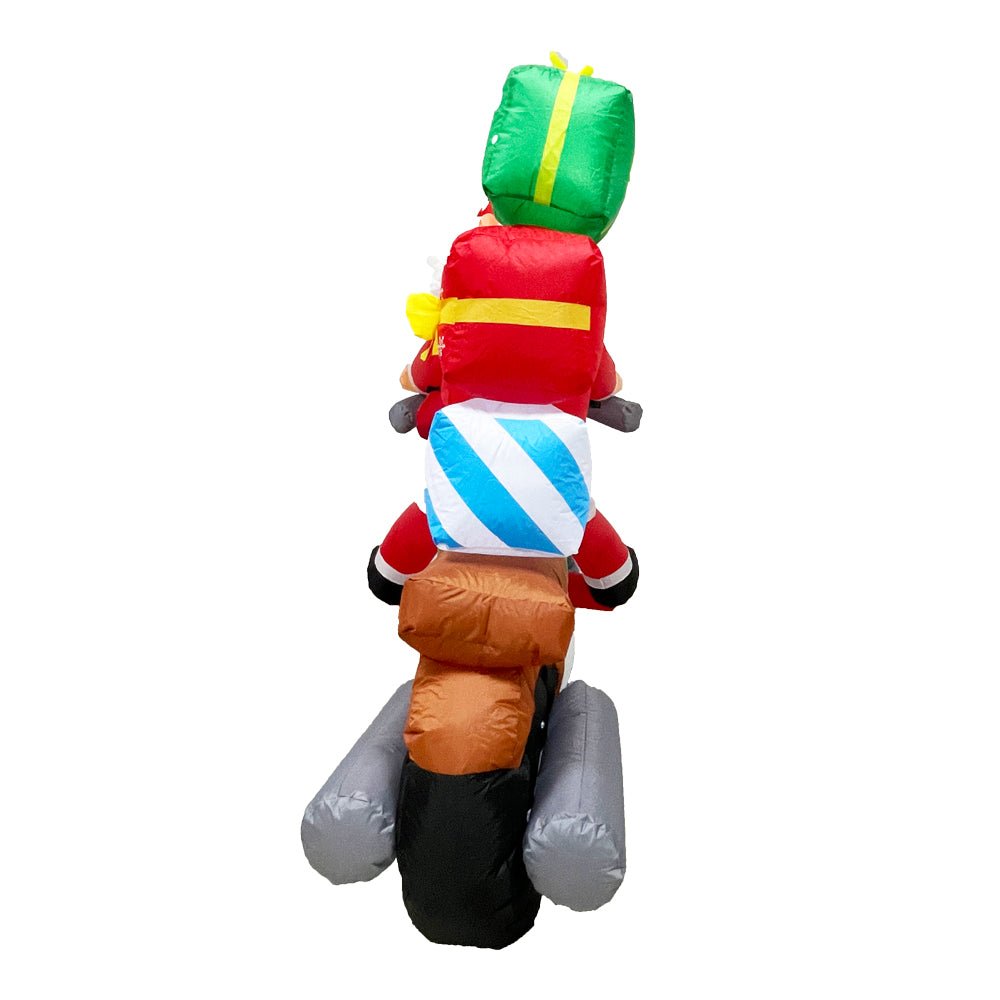 PREORDER Radiant Christmas Lights Elk Motorcycle Gift Xmas Inflatable Santa 2.1m Long-Occasions > Christmas-PEROZ Accessories