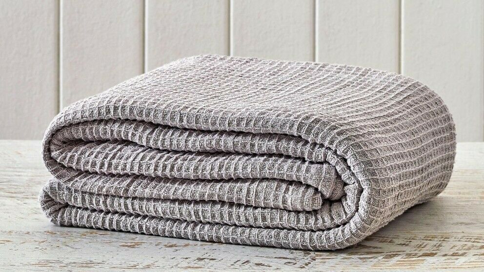 Organic Cotton Waffle Woven Blanket-Home & Garden > Rugs-PEROZ Accessories