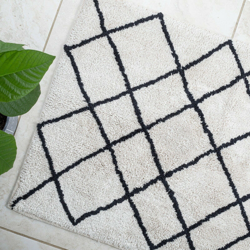 Soft Cotton Bath Rug Tufted Jacquard Design-Home & Garden > Rugs-PEROZ Accessories