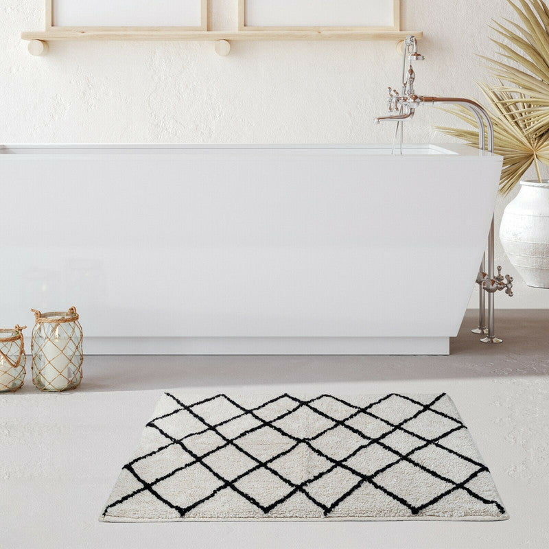 Soft Cotton Bath Rug Tufted Jacquard Design-Home & Garden > Rugs-PEROZ Accessories