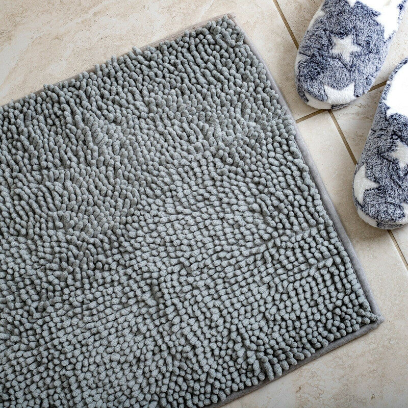 Microfiber Shower & Bathroom Bath Mat Non Slip Soft Pile Design (Beige)-Home & Garden > Bathroom Accessories-PEROZ Accessories