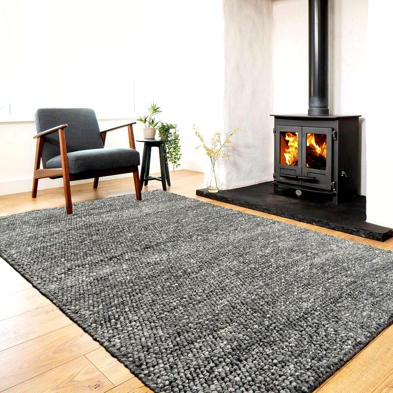 Wool Pebble Charcoal Lifestyle Rug 130x 180 cm-Home & Garden > Rugs-PEROZ Accessories