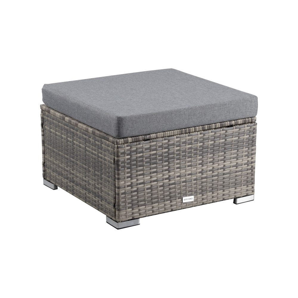 Outdoor wicker ottoman in Grey-Ottomans-PEROZ Accessories