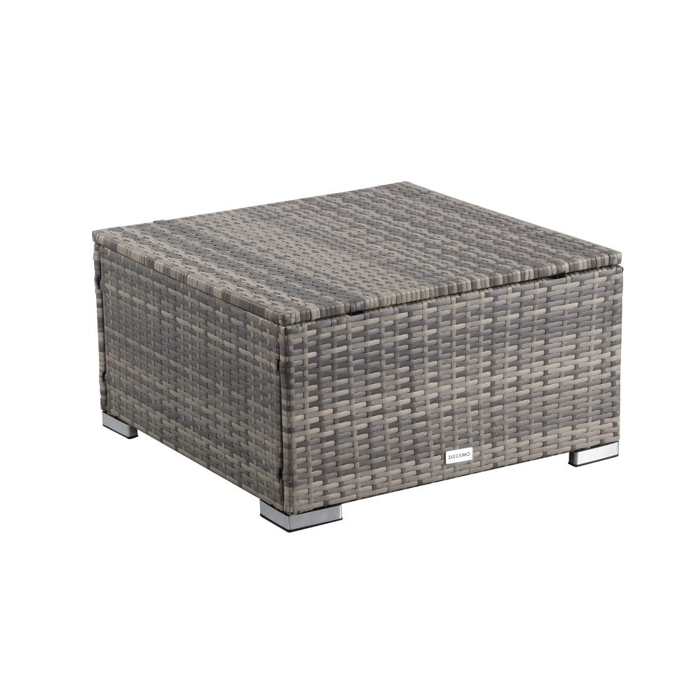 Outdoor wicker ottoman in Grey-Ottomans-PEROZ Accessories