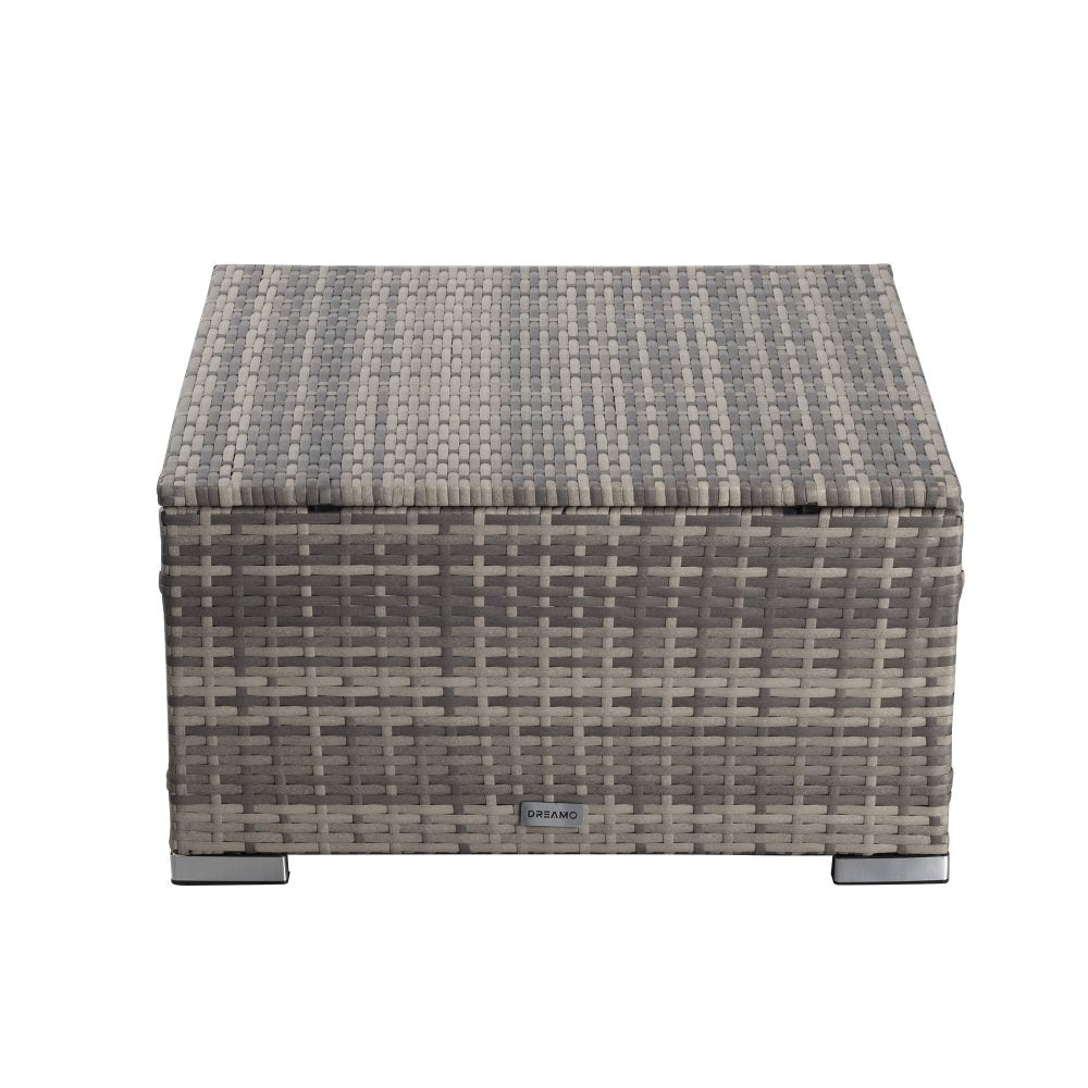 Outdoor wicker ottoman in Grey-Ottomans-PEROZ Accessories
