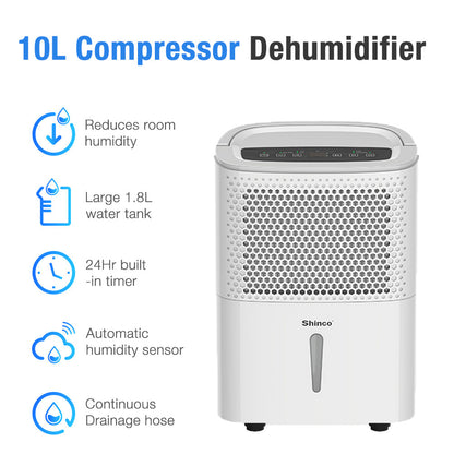 Shinco SDZ-10L Dehumidifier-Appliances &gt; Aroma Diffusers &amp; Humidifiers-PEROZ Accessories