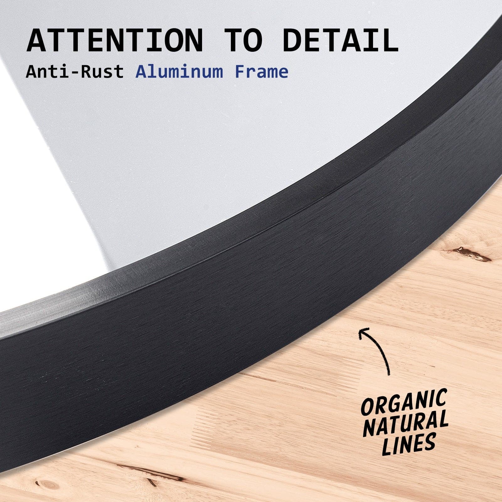 La Bella Black Wall Mirror Oval Aluminum Frame Makeup Decor Bathroom Vanity 50 x 75cm-Health & Beauty > Makeup Mirrors-PEROZ Accessories