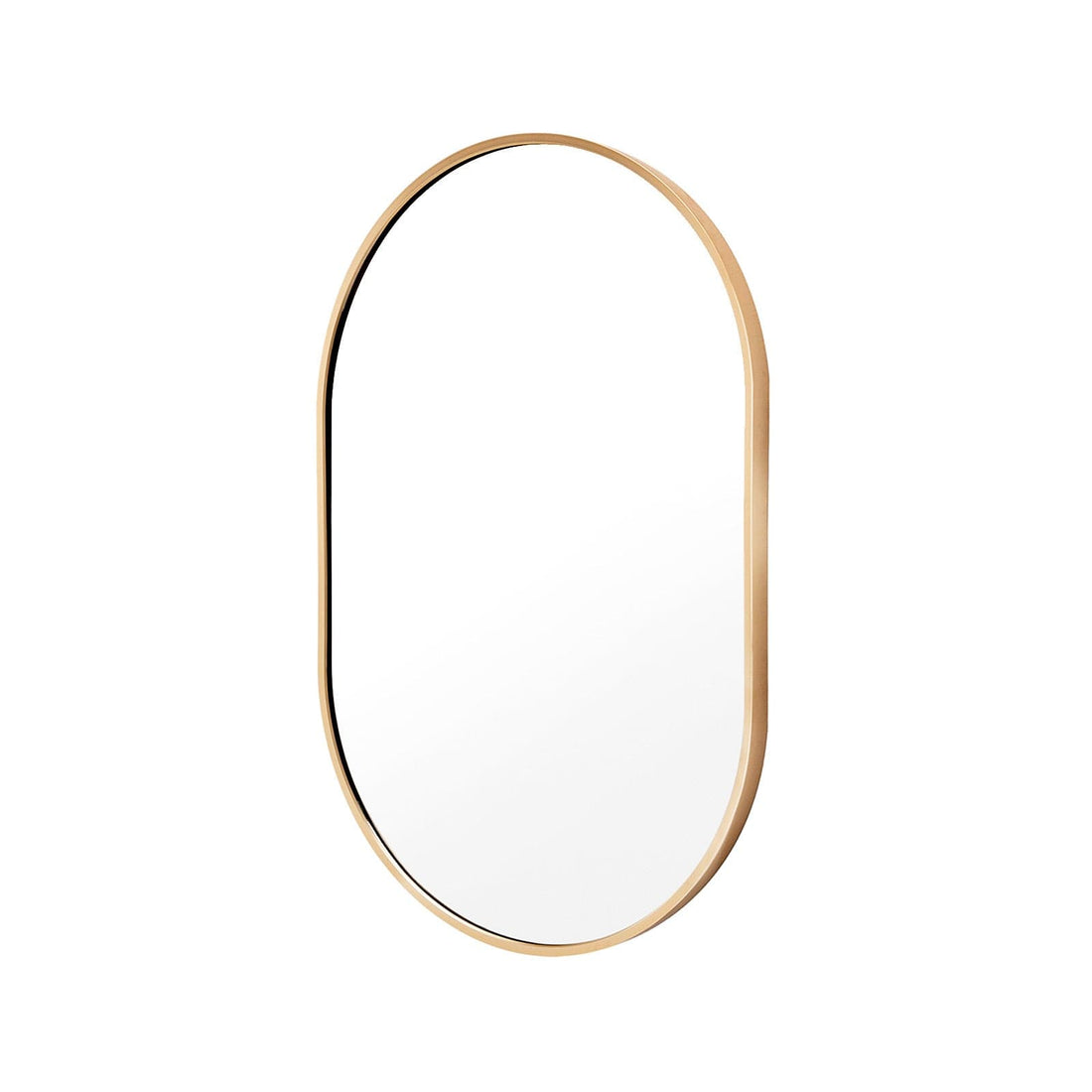 La Bella Gold Wall Mirror Oval Aluminum Frame Makeup Decor Bathroom Vanity 50 x 75cm-Health &amp; Beauty &gt; Makeup Mirrors-PEROZ Accessories