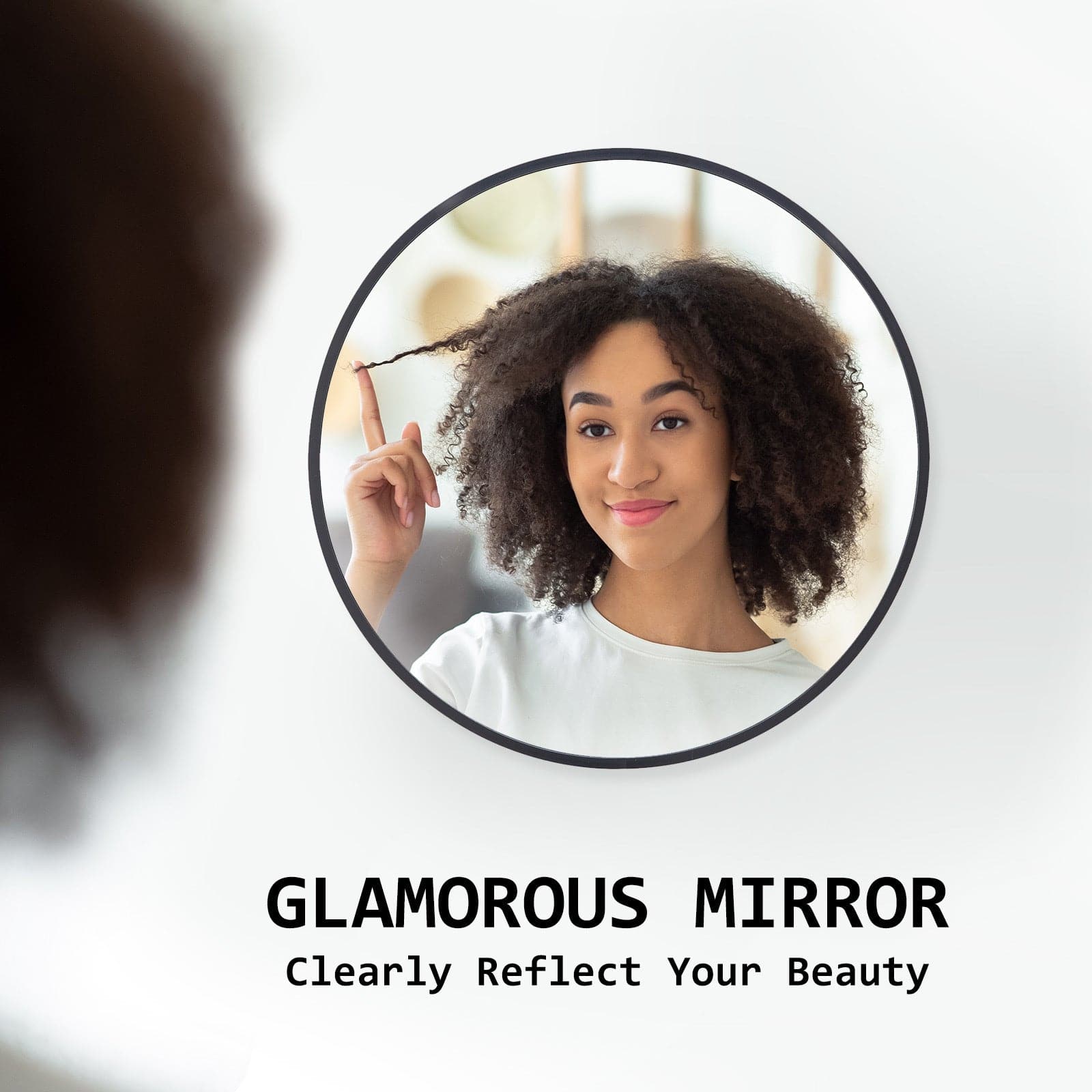 La Bella Black Wall Mirror Round Aluminum Frame Makeup Decor Bathroom Vanity 50cm-Health & Beauty > Makeup Mirrors-PEROZ Accessories