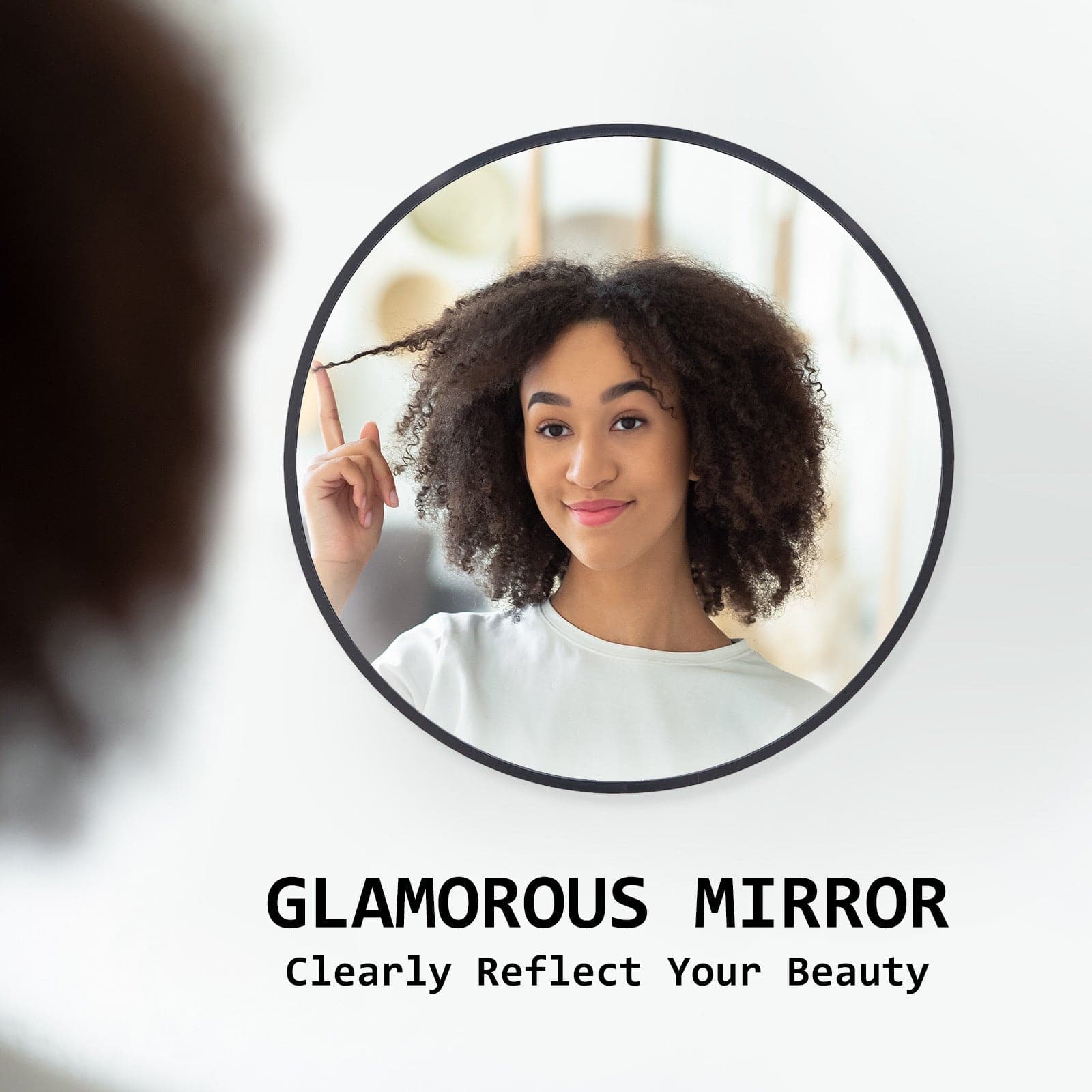 La Bella Black Wall Mirror Round Aluminum Frame Makeup Decor Bathroom Vanity 60cm-Health & Beauty > Makeup Mirrors-PEROZ Accessories