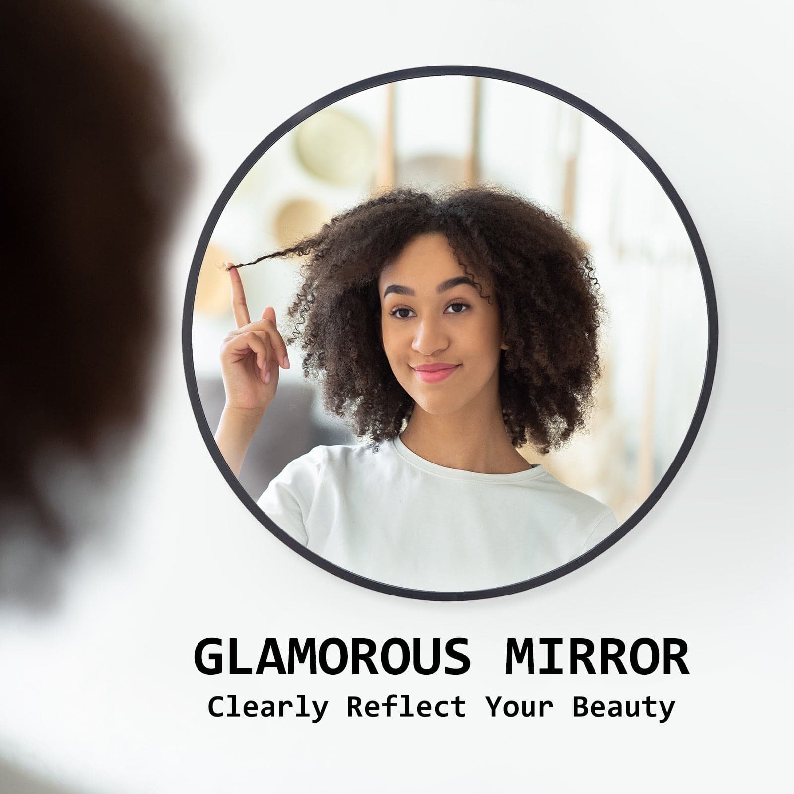 La Bella Black Wall Mirror Round Aluminum Frame Makeup Decor Bathroom Vanity 70cm-Health & Beauty > Makeup Mirrors-PEROZ Accessories