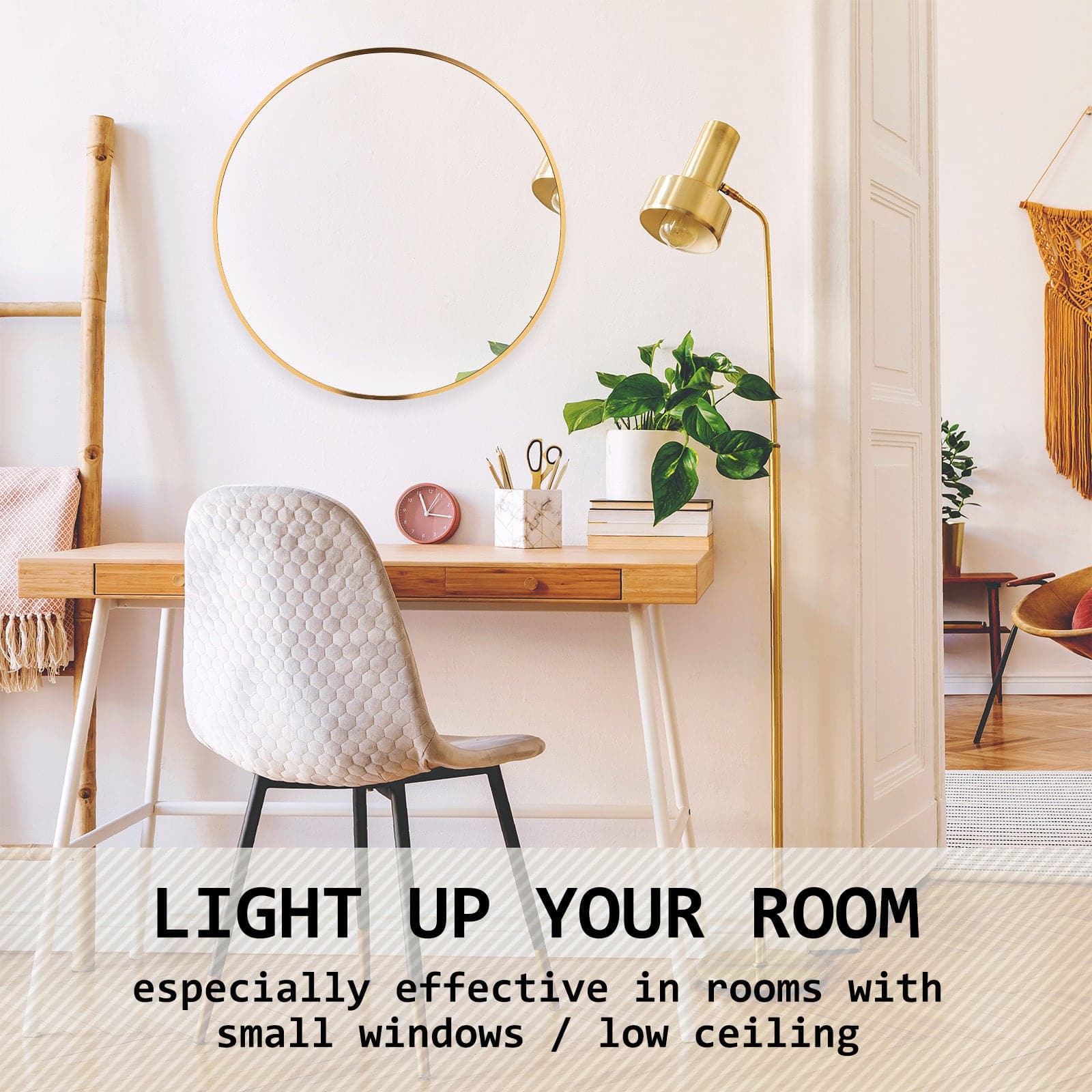 La Bella Gold Wall Mirror Round Aluminum Frame Makeup Decor Bathroom Vanity 50cm-Health & Beauty > Makeup Mirrors-PEROZ Accessories