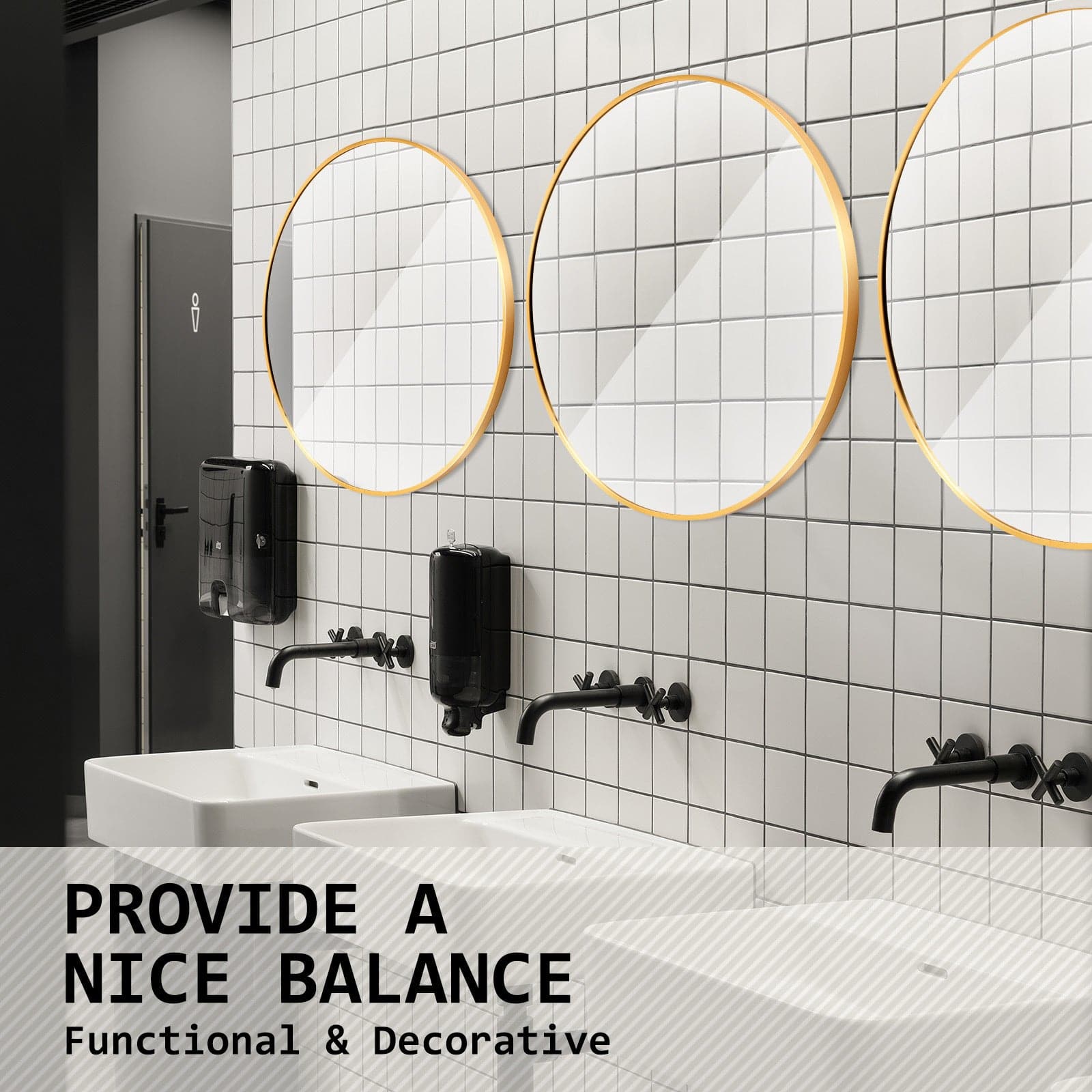 La Bella Gold Wall Mirror Round Aluminum Frame Makeup Decor Bathroom Vanity 50cm-Health & Beauty > Makeup Mirrors-PEROZ Accessories