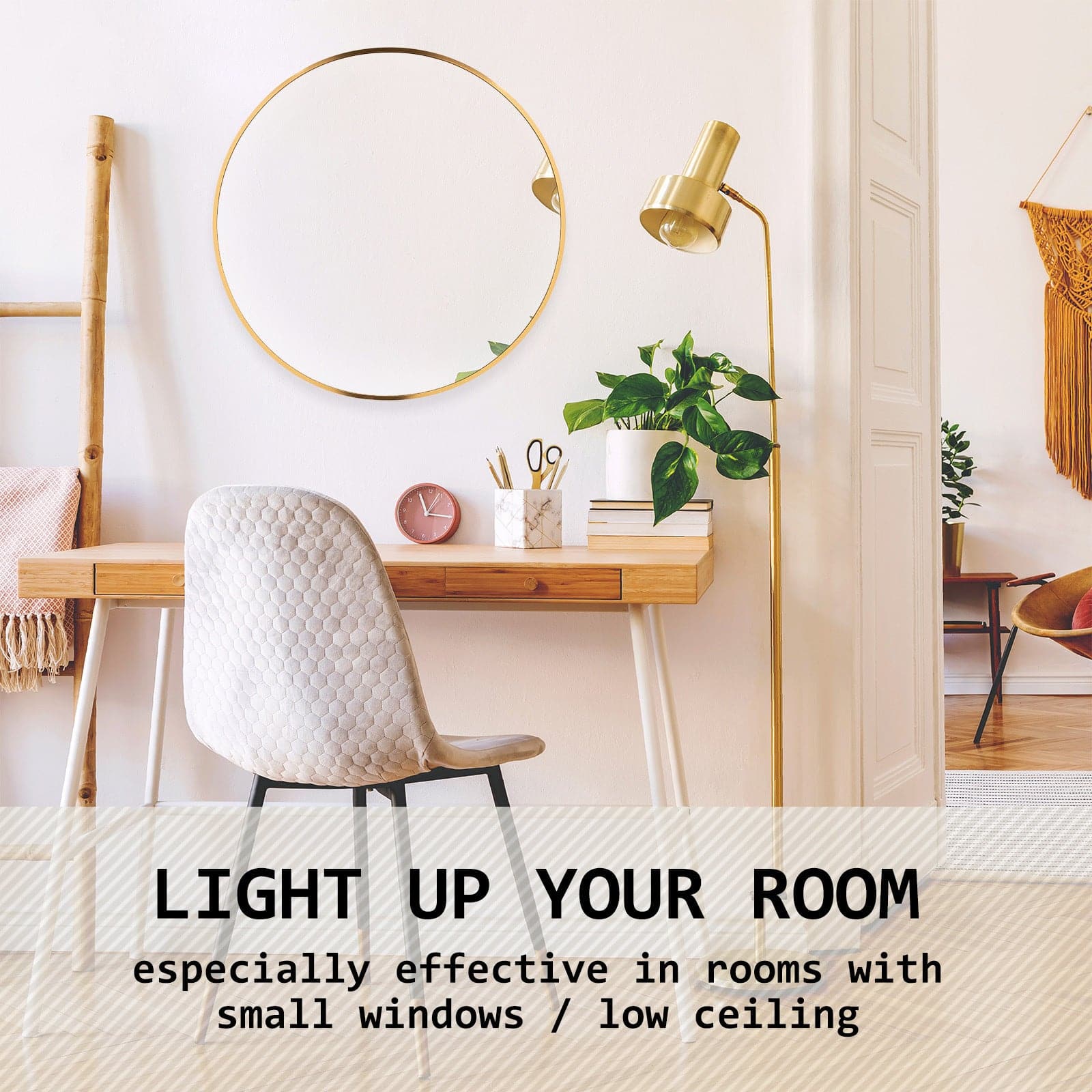 La Bella Gold Wall Mirror Round Aluminum Frame Makeup Decor Bathroom Vanity 60cm-Health & Beauty > Makeup Mirrors-PEROZ Accessories
