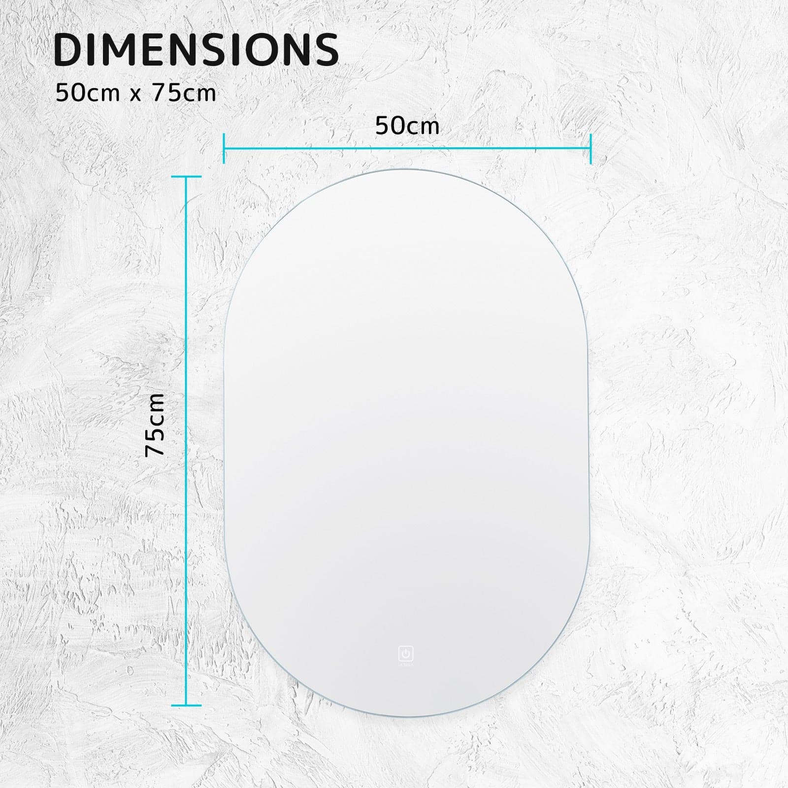 La Bella LED Wall Mirror Oval Touch Anti-Fog Makeup Decor Bathroom Vanity 50 x 75cm-Health & Beauty > Makeup Mirrors-PEROZ Accessories