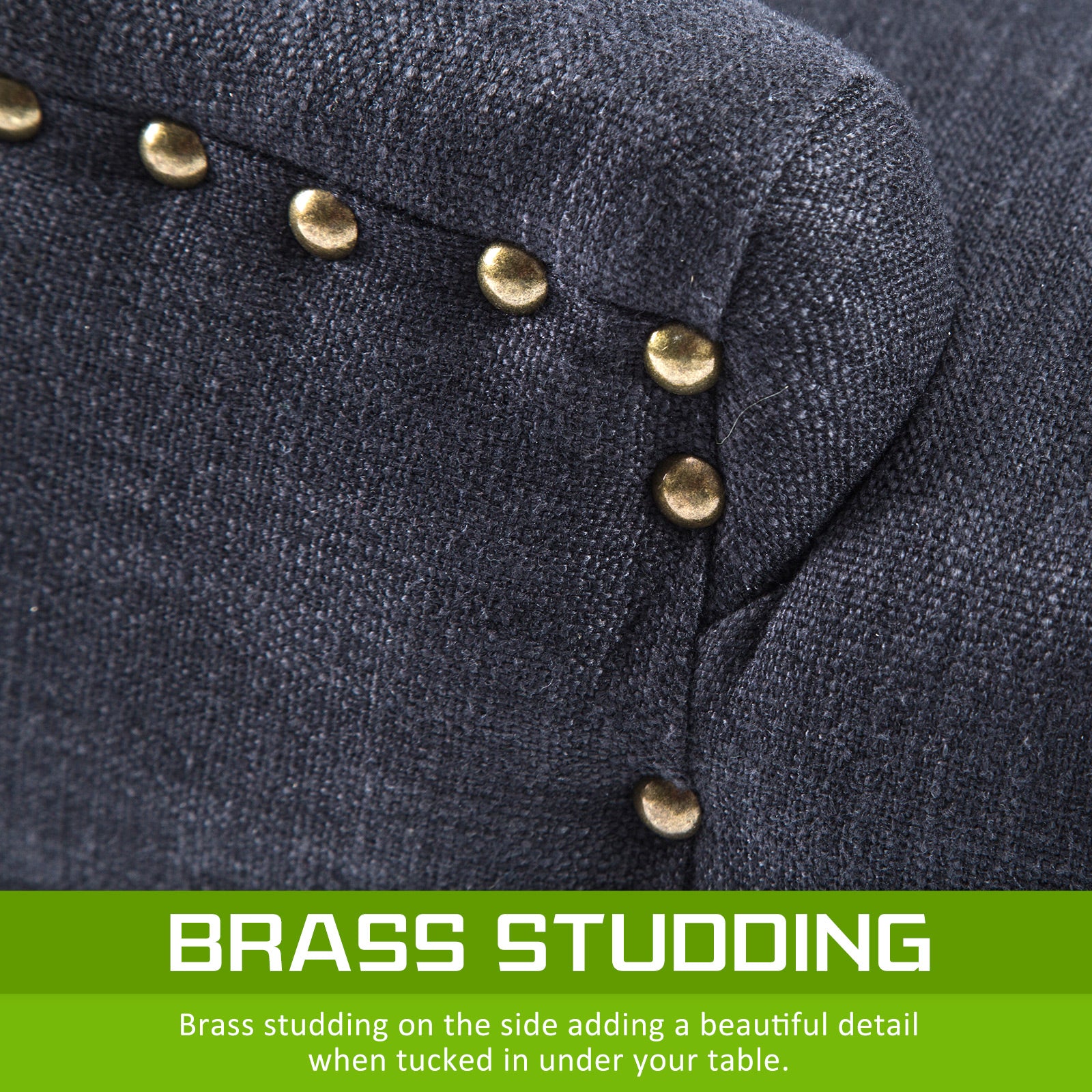 La Bella Black (Charcoal) French Provincial Dining Chair Amour Oak Leg-Furniture > Bar Stools & Chairs-PEROZ Accessories