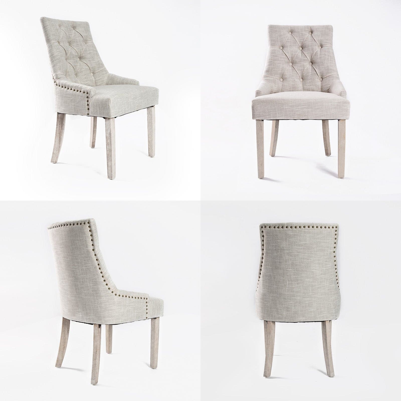 La Bella 2 Set Cream French Provincial Dining Chair Amour Oak Leg-Furniture > Bar Stools & Chairs-PEROZ Accessories
