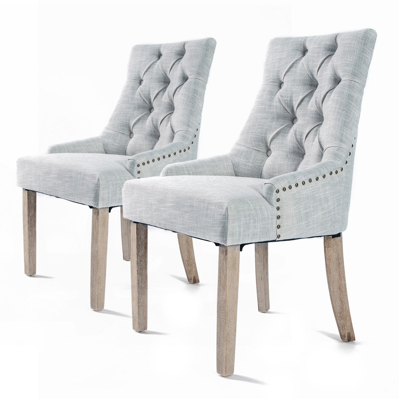 La Bella 2 Set Grey French Provincial Dining Chair Amour Oak Leg-Furniture > Bar Stools & Chairs-PEROZ Accessories