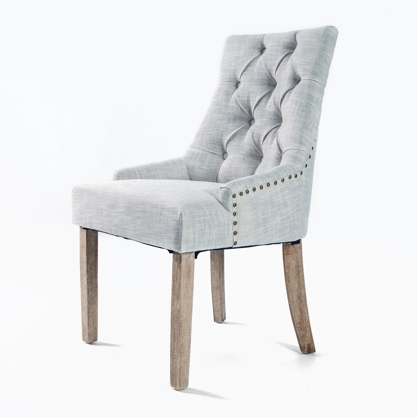 La Bella Grey French Provincial Dining Chair Amour Oak Leg-Furniture > Bar Stools & Chairs-PEROZ Accessories