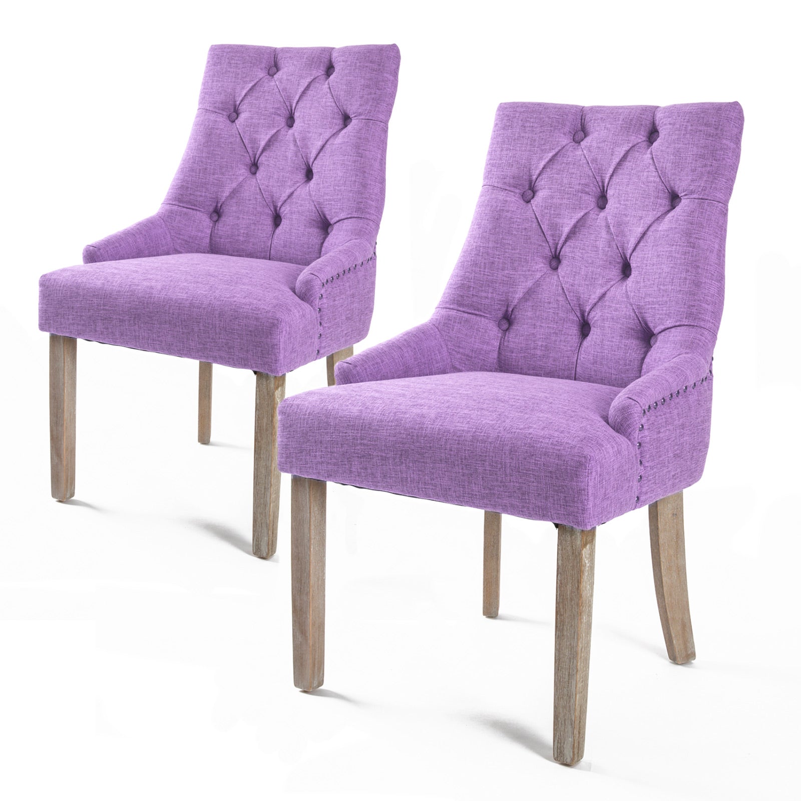 La Bella 2 Set Violet French Provincial Dining Chair Amour Oak Leg-Furniture > Bar Stools & Chairs-PEROZ Accessories