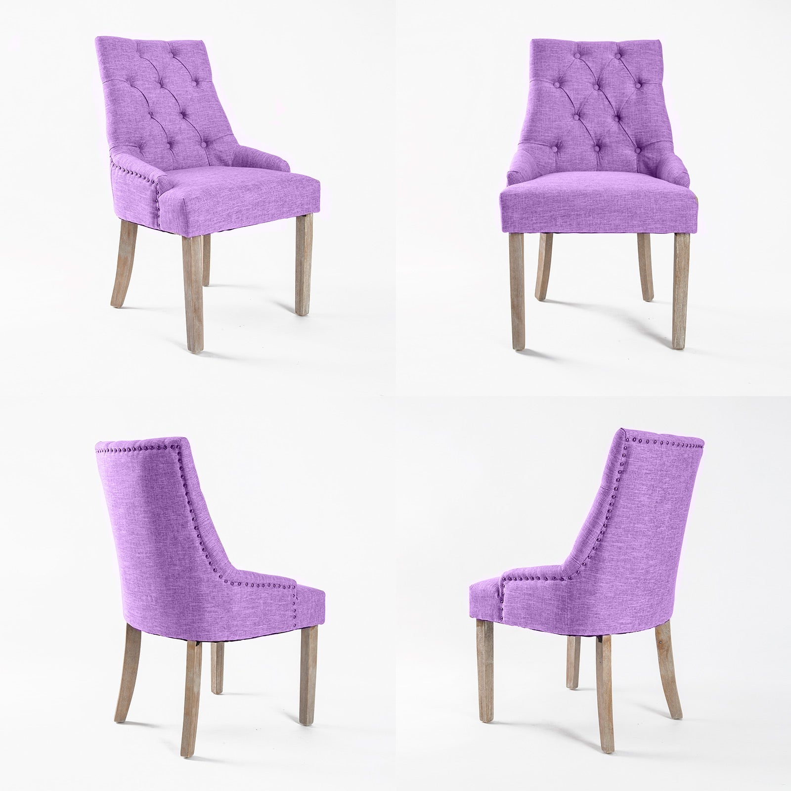 La Bella Violet French Provincial Dining Chair Amour Oak Leg-Furniture > Bar Stools & Chairs-PEROZ Accessories