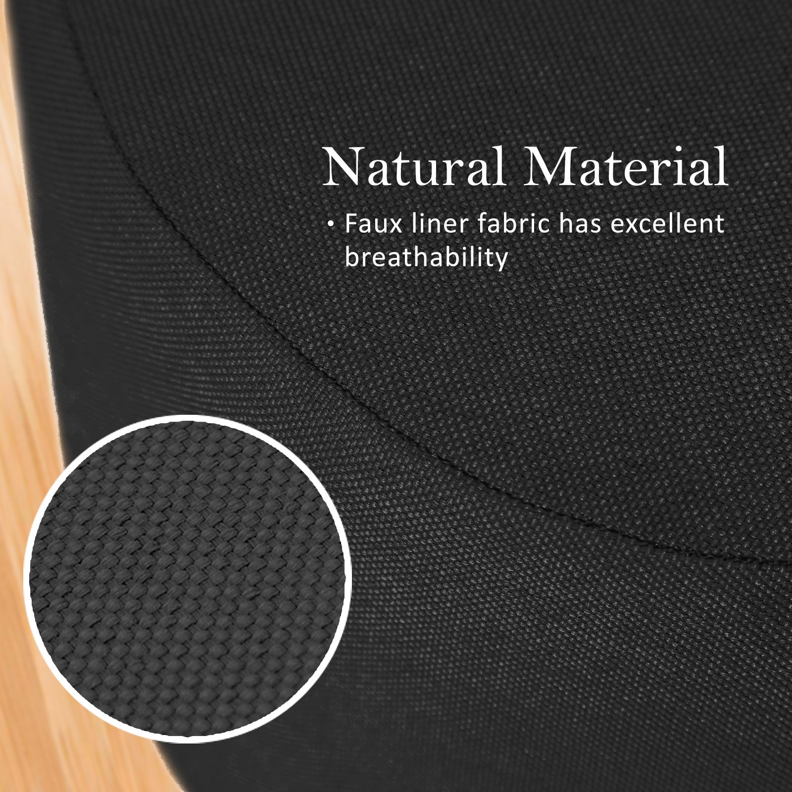 La Bella 2 Set Black Fabric Ottoman Round Wooden Leg Foot Stool-Ottomans-PEROZ Accessories