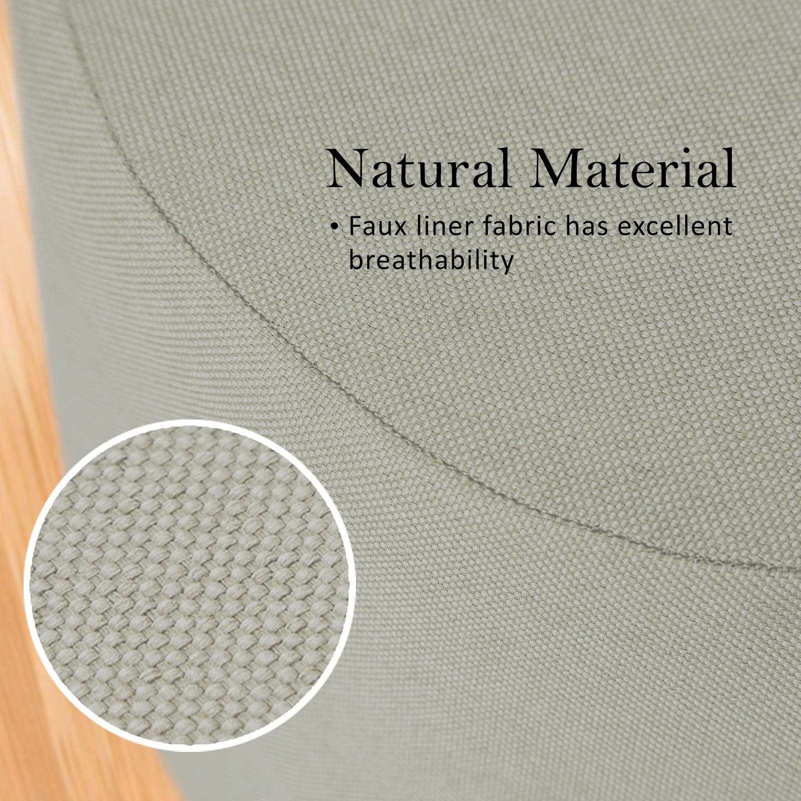 La Bella 2 Set Grey Fabric Ottoman Round Wooden Leg Foot Stool-Ottomans-PEROZ Accessories