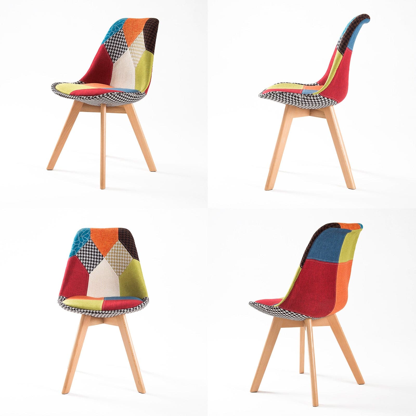 La Bella 2 Set Multi Colour Retro Dining Cafe Chair Padded Seat-Furniture > Bar Stools & Chairs-PEROZ Accessories
