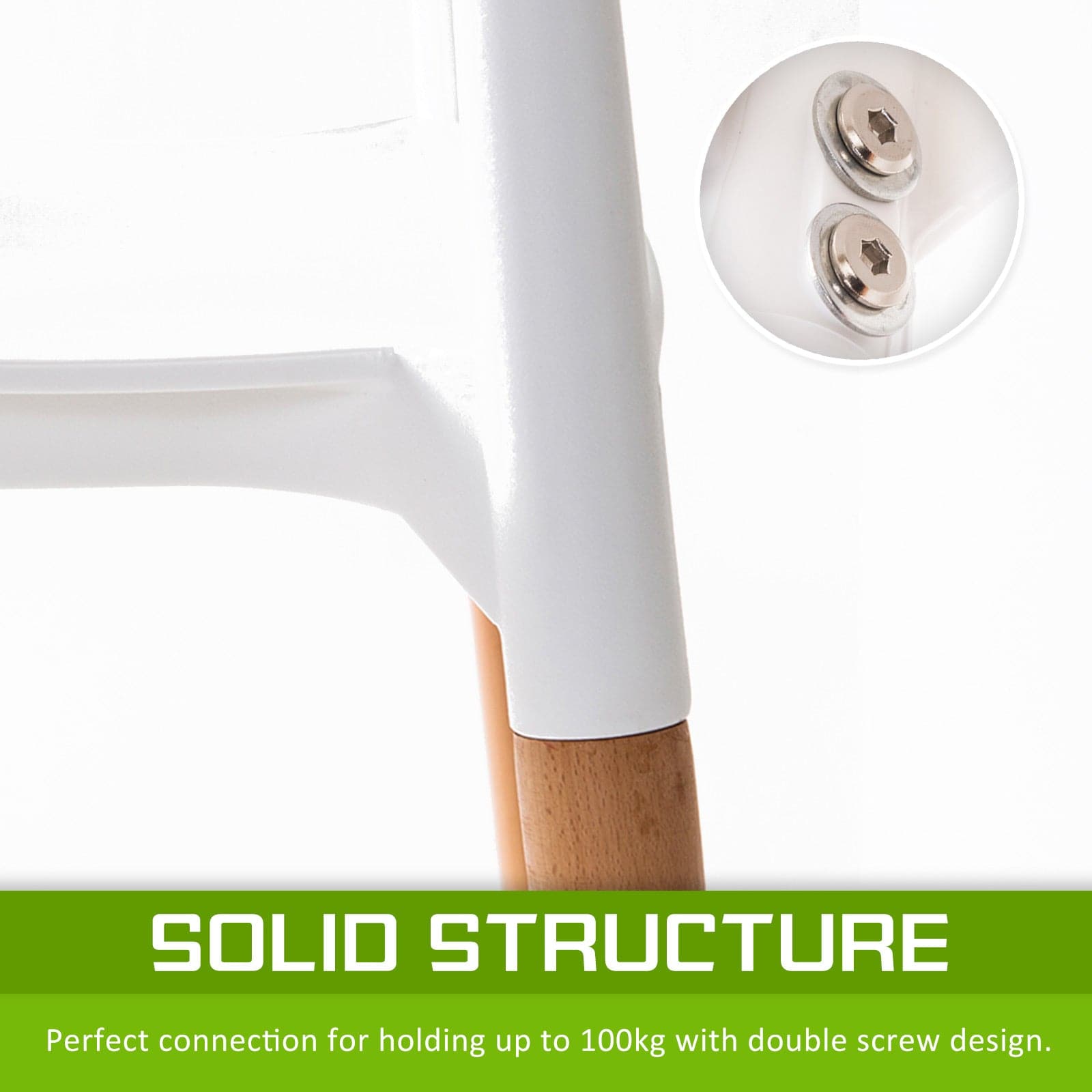 La Bella 2 Set White Retro Belloch Stackable Dining Cafe Chair-Furniture > Bar Stools & Chairs-PEROZ Accessories